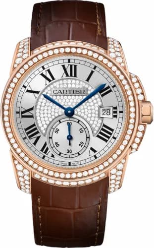 Cartier Calibre de Cartier 38 Pink Gold / Silver / Full Diamond WF100015