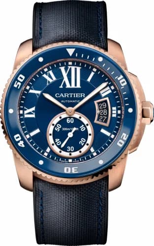Cartier Calibre de Cartier Diver Pink Gold / Blue WGCA0009 — фото часов Cartier Calibre de Cartier Diver Pink Gold / Blue WGCA0009 — фото часов