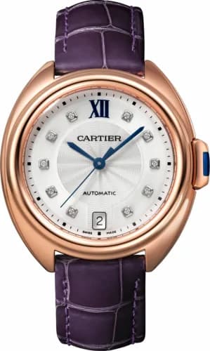 Cartier Clé de Cartier 35 Pink Gold / Diamond / Purple WJCL0032 — фото часов Cartier Clé de Cartier 35 Pink Gold / Diamond / Purple WJCL0032 — фото часов