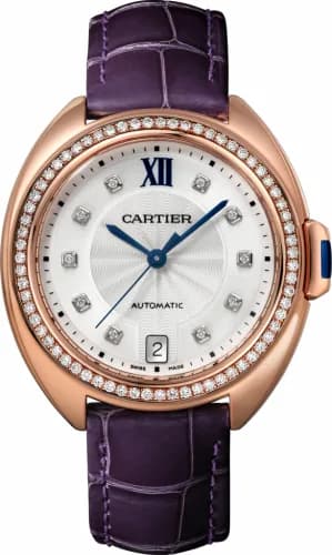 Cartier Clé de Cartier 35 Pink Gold / Diamonds / Purple WJCL0039 — фото часов Cartier Clé de Cartier 35 Pink Gold / Diamonds / Purple WJCL0039 — фото часов