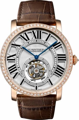 Cartier Rotonde de Cartier Flying Tourbillon Pink Gold / Diamond / Silver HPI00593 — фото часов Cartier Rotonde de Cartier Flying Tourbillon Pink Gold / Diamond / Silver HPI00593 — фото часов
