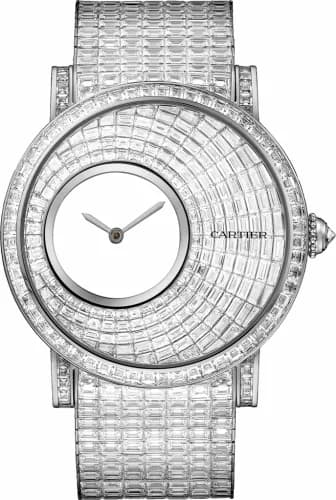 Cartier Rotonde de Cartier Mysterious Hour White Gold / Baguette HPI00890 — фото часов Cartier Rotonde de Cartier Mysterious Hour White Gold / Baguette HPI00890 — фото часов