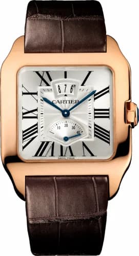 Cartier Santos Dumont 38 Date / Power Reserve Pink Gold / Silver W2020067