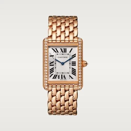 Cartier Tank Louis Cartier Large Manual Rose Gold - Diamond / Silver / Bracelet WJTA0021 — фото часов Cartier Tank Louis Cartier Large Manual Rose Gold - Diamond / Silver / Bracelet WJTA0021 — фото часов