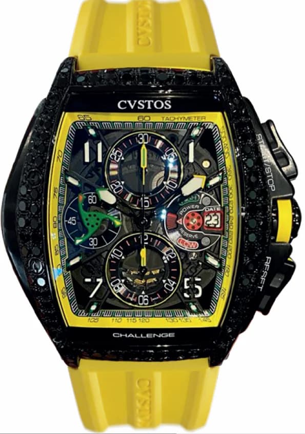 Cvstos Cvstos Challenge III Chrono Black Steel 2 Row Black Diamonds B00107.4102002 B00107-4102002 — фото часов Cvstos Cvstos Challenge III Chrono Black Steel 2 Row Black Diamonds B00107.4102002 B00107-4102002 — фото часов