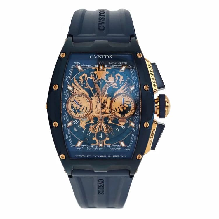 Cvstos Cvstos Limited Edition Challenge Chrono II Proud To Be Russian Challenge II Chronograph Blue Edition — фото часов Cvstos Cvstos Limited Edition Challenge Chrono II Proud To Be Russian Challenge II Chronograph Blue Edition — фото часов