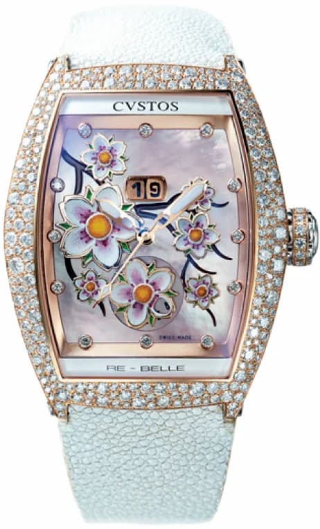 Cvstos Cvstos Hour Minute Seconde Re-belle Sakura 5N Red Gold Diamond Snow Setting D00108.3628002 D00108-3628002 — фото часов Cvstos Cvstos Hour Minute Seconde Re-belle Sakura 5N Red Gold Diamond Snow Setting D00108.3628002 D00108-3628002 — фото часов