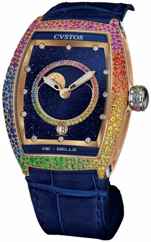 Cvstos Cvstos Hour Minute Seconde Re-belle Moon 5N Red Gold Rainbow Snow Setting D00109.3623002 D00109-3623002 — фото часов Cvstos Cvstos Hour Minute Seconde Re-belle Moon 5N Red Gold Rainbow Snow Setting D00109.3623002 D00109-3623002 — фото часов