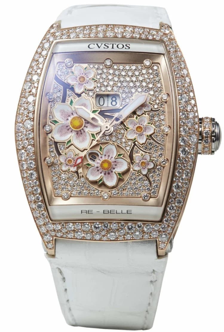 Cvstos Cvstos Hour Minute Seconde Re-Belle Sakura Red Gold 5N Snow Setting MOP Dial Sakura Red Gold 5N Snow Setting MOP Dial — фото часов Cvstos Cvstos Hour Minute Seconde Re-Belle Sakura Red Gold 5N Snow Setting MOP Dial Sakura Red Gold 5N Snow Setting MOP Dial — фото часов