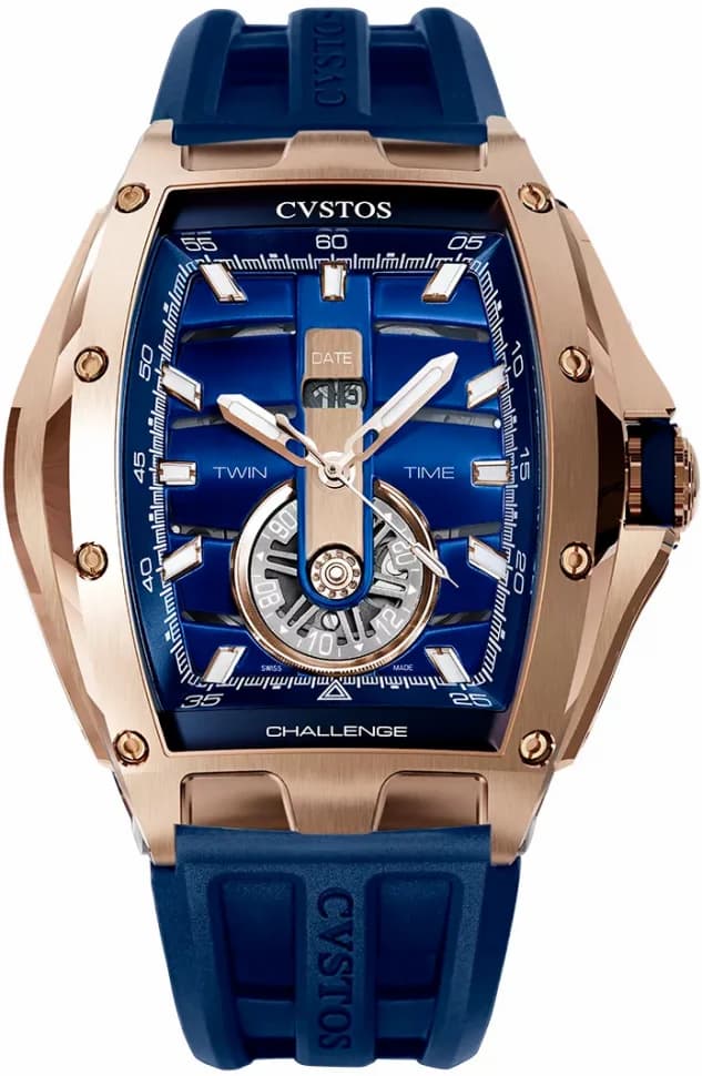 Cvstos Cvstos Racing Twin-time 5N Red Gold Blue Dial A01108.4123001 A01108-4123001 — фото часов Cvstos Cvstos Racing Twin-time 5N Red Gold Blue Dial A01108.4123001 A01108-4123001 — фото часов