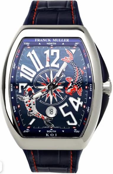 Franck Muller Mens Collection Automatic Vanguard V45 YT SC DT AC BL KOI 2 YT SC DT AC BL KOI 2