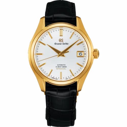 Grand Seiko Automatic Hi Beat 36000 Special Yellow Gold / White / Strap SBGH220