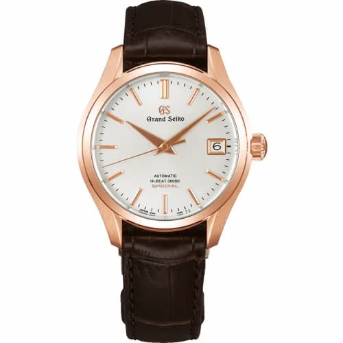 Grand Seiko Automatic Hi Beat 36000 Special Pink Gold / White / Strap SBGH222