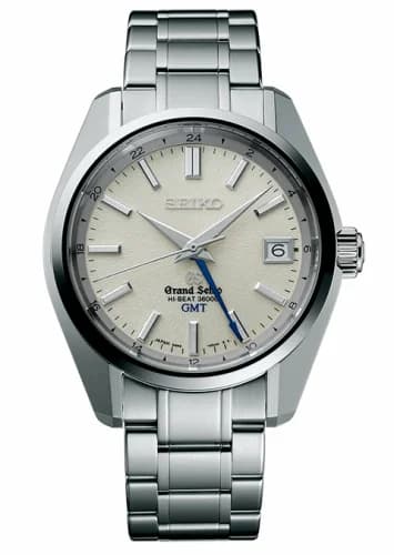 Grand Seiko Automatic GMT Stainless Steel / Cream / Bracelet SBGJ001