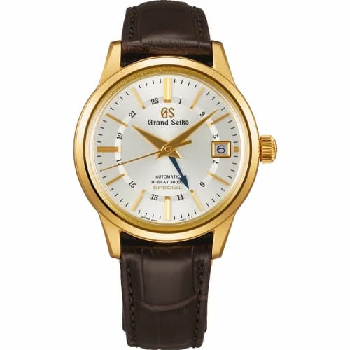 Grand Seiko Automatic Hi Beat 36000 GMT Special Yellow Gold / Silver / Strap SBGJ208