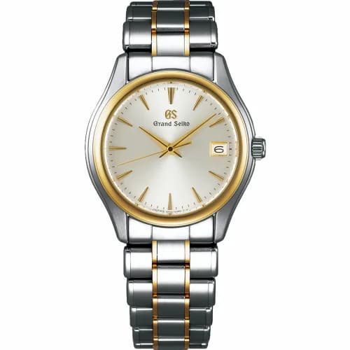 Grand Seiko Quartz Date Stainless Steel / Yellow Gold / Silver / Bracelet SBGX202