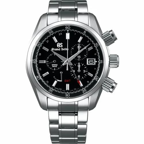 Grand Seiko Spring Drive Chronograph Stainless Steel / Black / Bracelet SBGC203