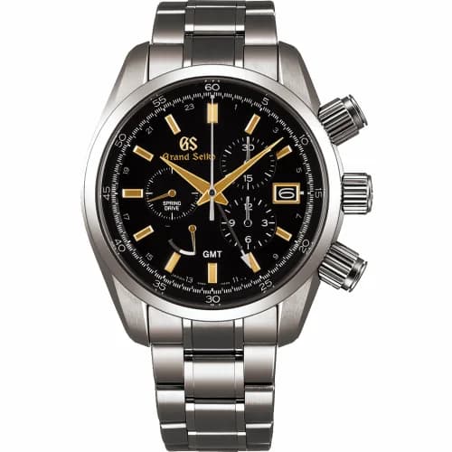 Grand Seiko Spring Drive Chronograph Titanium / Black / Bracelet SBGC205