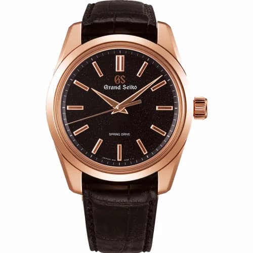 Grand Seiko Spring Drive 8 Days Pink Gold / Black Stardust / Strap SBGD202