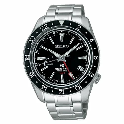 Grand Seiko Spring Drive GMT Stainless Steel / Black / Bracelet SBGE001