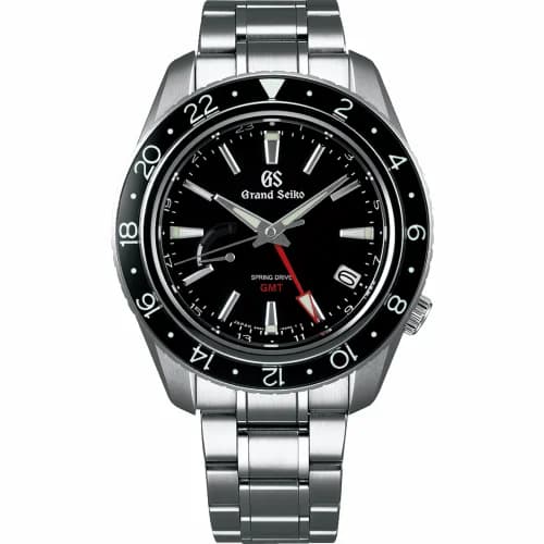 Grand Seiko Spring Drive GMT Stainless Steel / Black / Bracelet SBGE201