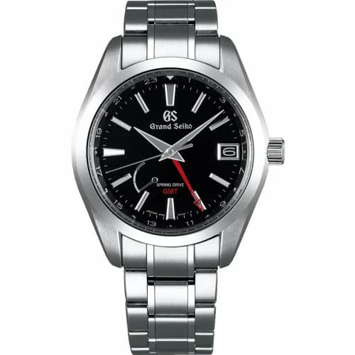 Grand Seiko Spring Drive GMT Stainless Steel / Black / Bracelet SBGE211