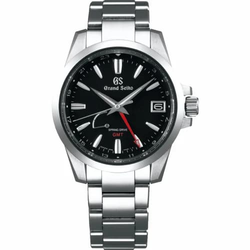 Grand Seiko Spring Drive GMT Stainless Steel / Black / Bracelet SBGE213
