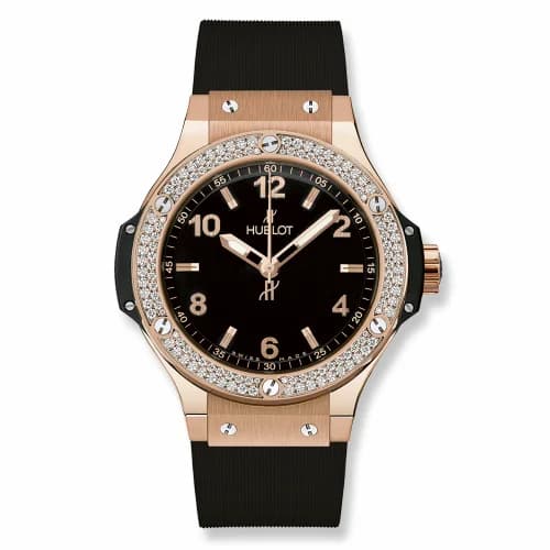 Hublot Big Bang 38 Quartz Red Gold - Diamond / Black / Rubber 361.PX.1280.RX.1104