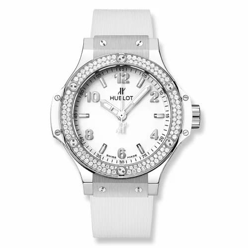Hublot Big Bang 38 Quartz Stainless Steel - Diamond / White / Rubber 361.SE.2010.RW.1104