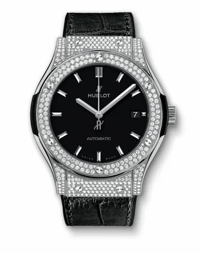 Hublot Classic Fusion 45 Titanium Pavé / Black / Diamond 511.NX.1171.LR.1704