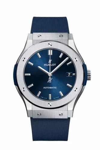 Hublot Classic Fusion 45 Titanium / Blue / Rubber 511.NX.7170.RX
