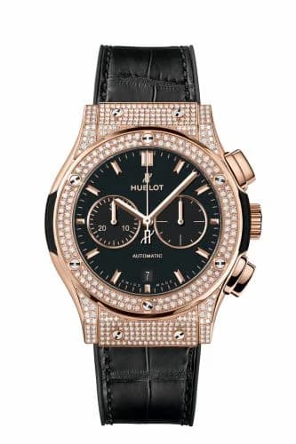 Hublot Classic Fusion 42 Chronograph King Gold - Pavé / Black / Alligator 541.OX.1181.LR.1704
