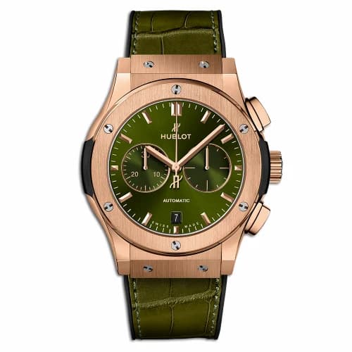 Hublot Classic Fusion 42 Chronograph King Gold / Green / Alligator 541.OX.8980.LR