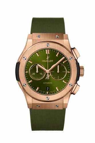 Hublot Classic Fusion 42 Chronograph King Gold / Green / Rubber 541.OX.8980.RX