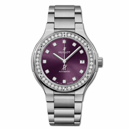 Hublot Classic Fusion 38 Titanium - Diamond / Purple / Bracelet 568.NX.897V.NX.1204