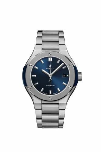 Hublot Classic Fusion 33 Titanium / Blue / Bracelet 585.NX.7170.NX