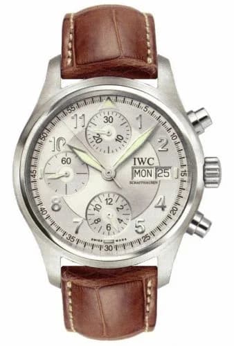 IWC Pilot's Watch Spitfire Chronograph Stainless Steel / Silver / Italian / Strap IW3706-22