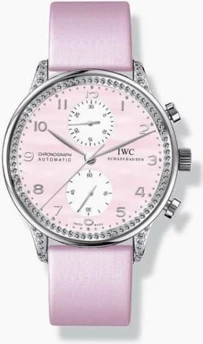 IWC Portuguese Chrono-Automatic White Gold / Pink MOP / Diamond IW3714-21 — фото часов IWC Portuguese Chrono-Automatic White Gold / Pink MOP / Diamond IW3714-21 — фото часов