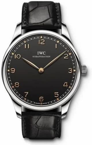IWC Portugieser Hand-Wound Pure Classic Stainless Steel / Black IW5703-02