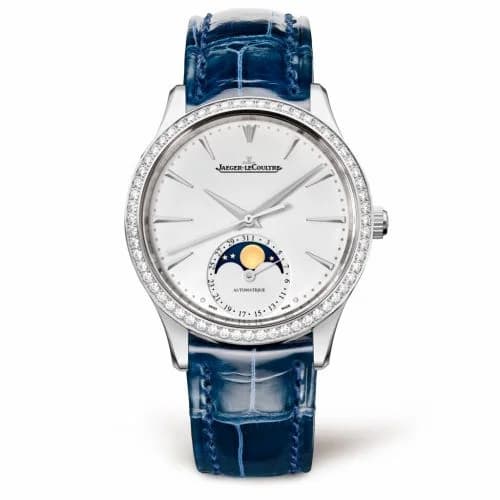 Jaeger-LeCoultre Master Ultra Thin Moon 34 Stainless Steel / Diamond / Silver / Alligator 1258401