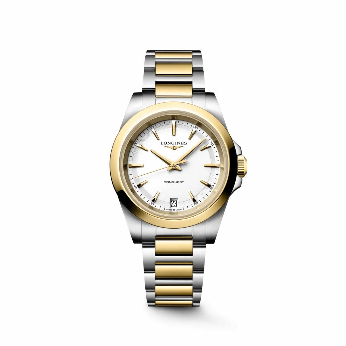 Longines Conquest Quartz 34 Stainless Steel - Yellow Gold / White / Bracelet L3.460.3.12.7