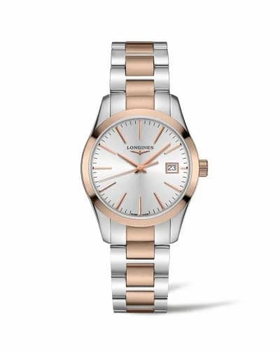 Longines Conquest Classic Quartz 34 Stainless Steel / Red Gold PVD / Silver L2.386.3.72.7