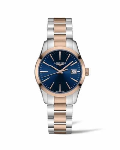 Longines Conquest Classic Quartz 34 Stainless Steel / Red Gold PVD / Blue L2.386.3.92.7