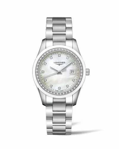 Longines Conquest Classic Quartz 34 Stainless Steel / Ceramic / Diamond / Black L2.387.0.87.6