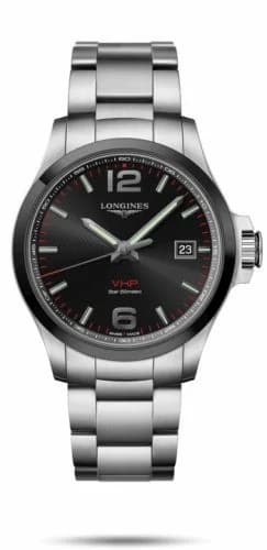 Longines Conquest V.H.P. 43 Stainless Steel / Ceramic / Black / Bracelet L3.729.4.56.6