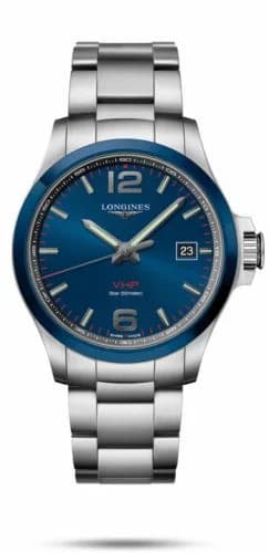 Longines Conquest V.H.P. 43 Stainless Steel / Ceramic / Blue / Bracelet L3.729.4.96.6