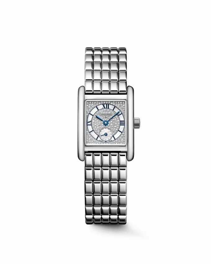 Longines Mini Dolcevita 21.5 Quartz Stainless Steel / Snow-Set Diamond / Bracelet L5.200.4.87.6