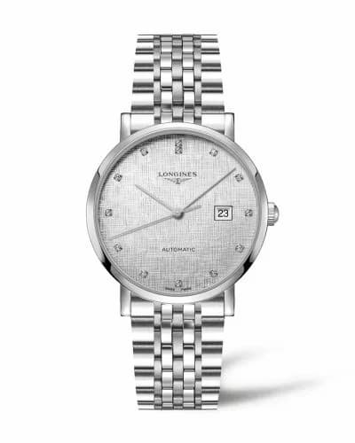 Longines Elegant Collection Automatic 41 Stainless Steel / Silver - Linen / Bracelet L4.911.4.77.6