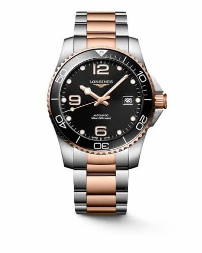 Longines HydroConquest 41 Automatic Stainless Steel - Rose Gold / Black / Bracelet L3.781.3.58.7
