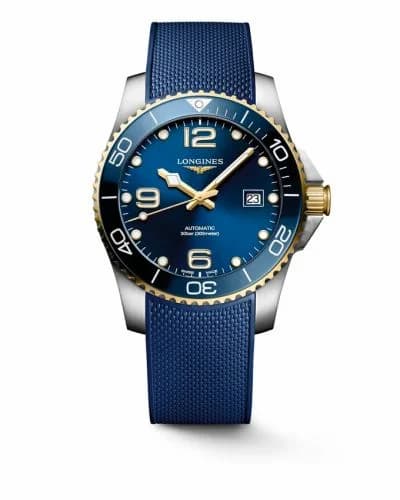 Longines HydroConquest 41 Automatic Stainless Steel - Yellow Gold / Blue / Rubber L3.781.3.96.9